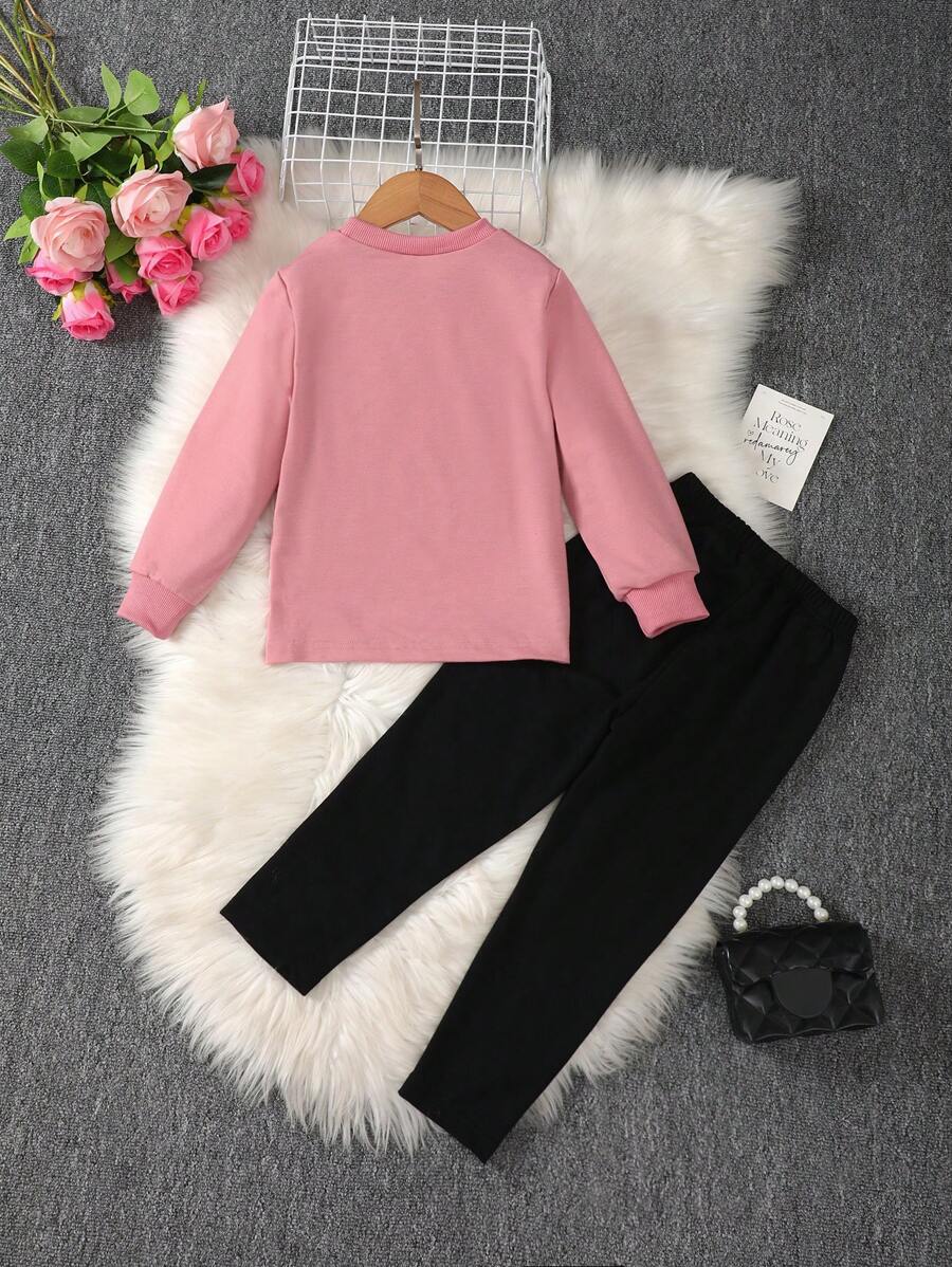 Camiseta con estampado de corazón y Leggings - Imagen 2