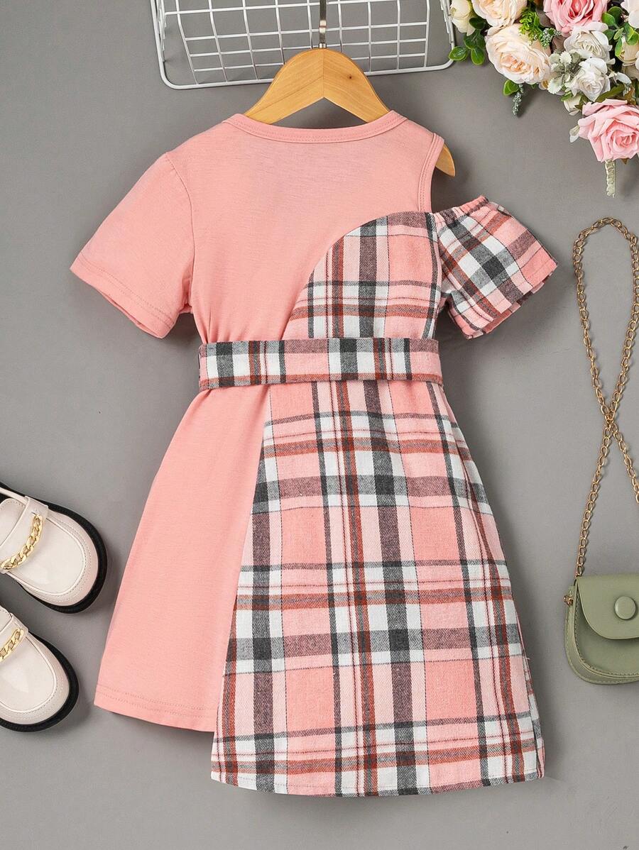 Vestido de manga corta con asimetría - Imagen 2