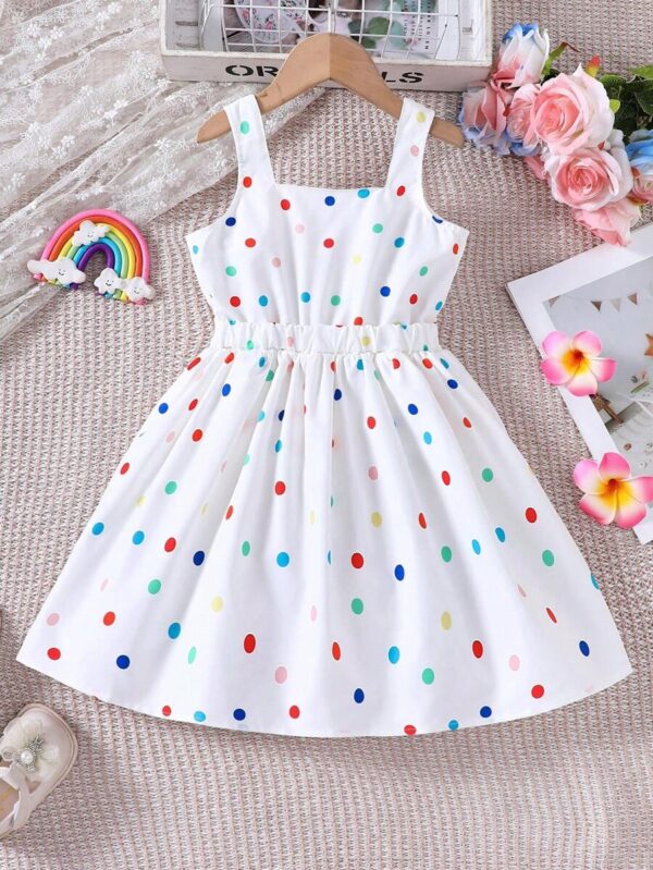 Vestido con estampado de lunares de colores