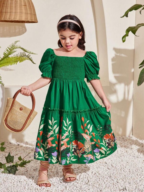 Vestido Con Manga Burbuja