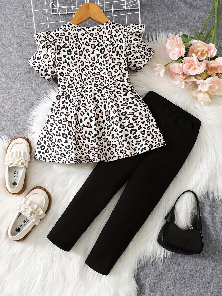 Blusa de manga corta estampado de leopardo - Imagen 2
