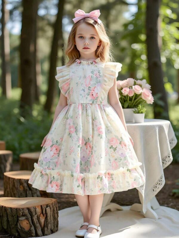 Vestido sin mangas con estampado de rosas